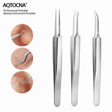 Load image into Gallery viewer, AQTOCNA 3PCS/Set Blackhead Comedone Acne Clip Pimple Blackhead Remover Tool Tweezer for Face Skin Care Tool Facial Pore Cleaner
