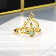 Load image into Gallery viewer, Aesthetic Crown Opal Couple Rings For Women Girls Gold Female Blue Opals Finger Ring Boho Patrty Jewelry Accessories 2021 Bague
