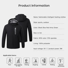Load image into Gallery viewer, Electric Heated Jackets Cotton Mens Women Outdoor Coat USB Heating Hooded Jackets Thermal Warmer Jackets Winter Outdoor

