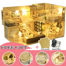Load image into Gallery viewer, CUTEBEE DIY Dollhouse Wooden doll Houses Miniature Doll House Furniture Kit Casa Music Led Toys for Children Birthday Gift M21
