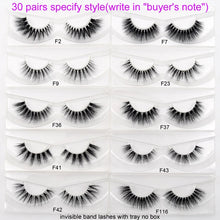 Load image into Gallery viewer, Visofree 30/40/100 Pairs 3D Mink Lashes With Tray No Box Handmade Full Strip Lashes Mink False Eyelashes Makeup eyelashes cilios

