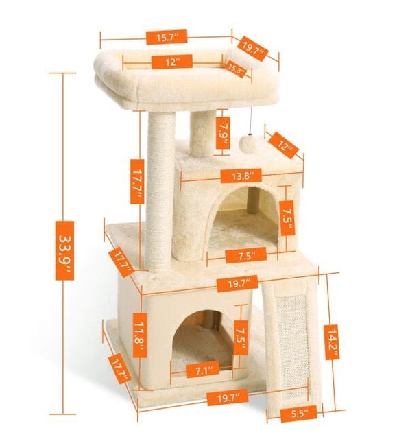 Domestic Delivery Cat Climbing Frame Cat Scratching Post Tree Scratcher Pole Furniture Gym House Toy Cat Jumping Platform