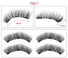 Load image into Gallery viewer, 3D magnetic eyelashes With 3/4 Magnets handmade makeup Mink eyelashes extended false eyelashes Reusable false eyelashes Dropship
