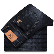 Load image into Gallery viewer, 2020 Autumn New Men&#39;s Classic Blue Black Slim-fit Jeans Business Cotton Elastic Regular Fit Denim Pants Male Brand Trousers
