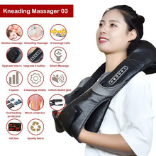 Load image into Gallery viewer, Electric Neck Roller Massager for Back Pain Shiatsu Infrared Lamp Massage Pillow  GuaSha Products Body Health Care Relaxation
