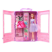 Load image into Gallery viewer, Fashion dollhouse Accessories Clothes Dresses Toys For Kids Doll Wardrobe closet dolls house furniture For Barbie Game DIY Gift
