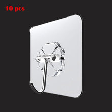 Load image into Gallery viewer, 20/10 Pcs Hooks Transparent Strong Self Adhesive Door Wall Hangers Hooks Suction Heavy Load Rack Cup Sucker for Kitchen Bathroom

