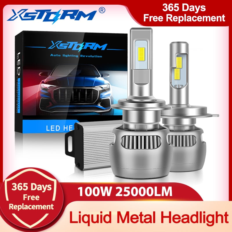 100W 25000LM Liquid Metal H7 Led Canbus H1 H4 LED Headlight Bulb H8 H11 9005 HB3 9006 HB4 CSP Car Lights Turbo Lamp Automobile