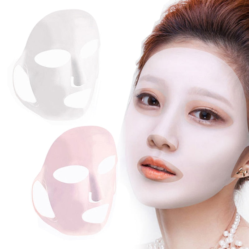 Silicone Face Mask Sheet Mask Moisturizing Anti-off Mask Ear Fixed Prevent Essence Evaporating Reusable Mask for Face Skin Care