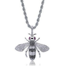 Load image into Gallery viewer, Gold Silver Color Iced Out Cubic Zircon Animal Bee Pendant Necklace Men Women Hip Hop Jewelry Gifts
