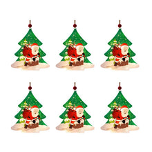 Load image into Gallery viewer, 6PCS Christmas LED Lights Decoration Snowflake Christmas Stocking Snowman Christmas Tree Window Small Light Home Xmas Tree Decor
