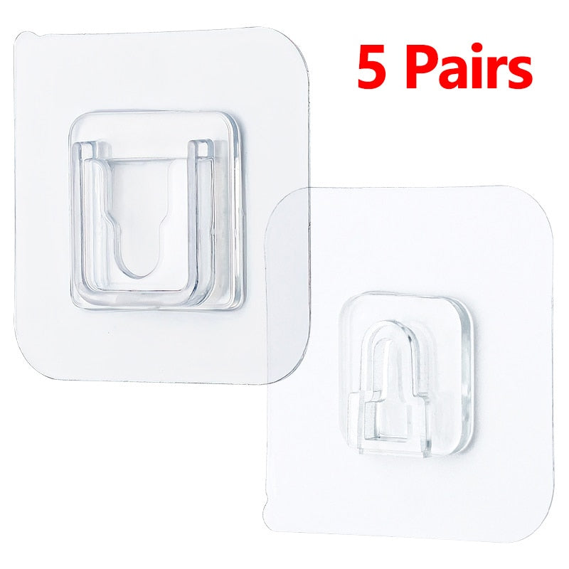 Double-Sided Adhesive Wall Hooks Hanger Strong Transparent Hooks Suction Cup Sucker Wall Storage Holder For Kitchen Bathroo