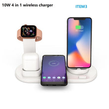 Load image into Gallery viewer, 15W QI Wireless Charger Stand Holder 4 In 1 Fast Charging Dock Station Foldable For iPhone 11 XR X 8 Apple Watch Airpods iWatch
