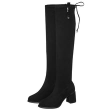 Load image into Gallery viewer, Ladies winter round toe thick heel stretch boots
