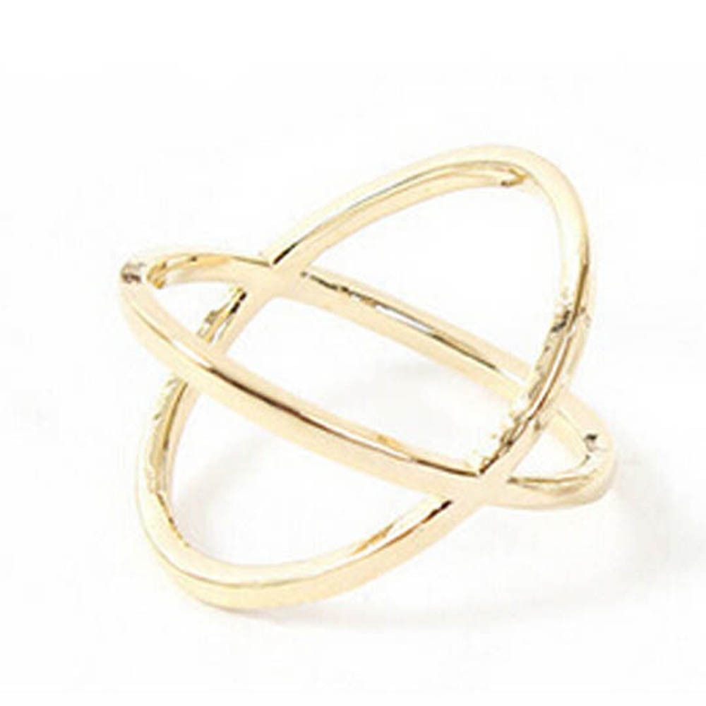 2020 New Ring 2018 Hot Sale 1pc Women Finger X Cross Three-dimensional Hollow Out Alloy Collocation Joint Index Finger Drop Ship