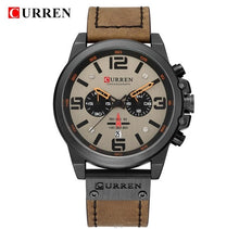 Load image into Gallery viewer, Men watch Sport Quartz Wrist Watch Man Casual Genuine Leather Waterproof Chronograph Watch Male Wristwatch business Gift For Men
