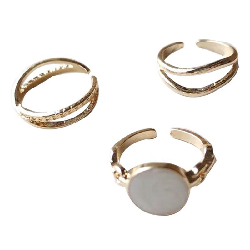 Hip-hop Rock Rings Fashion Irregular Round Joints Index Finger Ring Set For Women Jewelry Accessories
