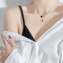Load image into Gallery viewer, Fashion 925 Sterling Silver Necklace Pendant Sexy Clavicle Chain Black Charm Necklace For Women Jewelry Kolye Gift
