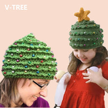 Load image into Gallery viewer, Christmas 2020 Baby Hat Mother Daughter Winter New Hat Christmas Tree Star Woolen Caps Warm Family Matching Outfits
