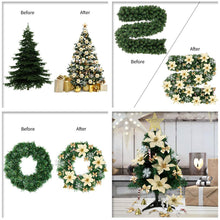 Load image into Gallery viewer, New 120 Pcs/set  Christmas Tree Hanging Ornament Glitter Gold Flower Sets Pendant For Home Xma Party Snowflakes Bells Decoration
