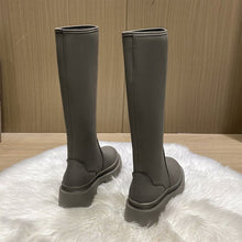 Load image into Gallery viewer, Women&#39;s Long Boots Autumn Winter PU Low Heel Ladies Knee High Boot 2021 Women Shoes Fashion Slip On Platform Footwear Female
