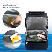 Load image into Gallery viewer, Double Layer Insulated Thermal Cooler Bag Picnic Food Drink Lunch Box Women Men Bento Fresh Keeping Container Accessories Case
