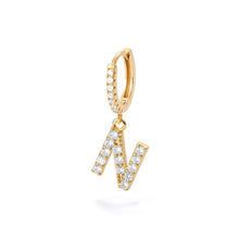 Load image into Gallery viewer, 1PC 26 English Letters Earrings for Women Stainless Steel Hoop Earrings Cute Initial Ear Buckle Gold Zircon Earring Jewelry Gift
