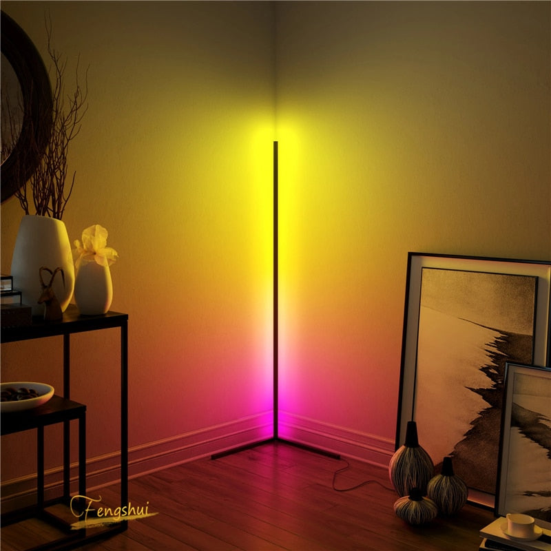 Modern LED Floor Lamp RGB Floor Light Colorful Bedroom Dining Room Atmosphere Lighting Club Home Indoor Decor Standing Lamp