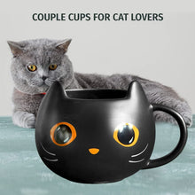 Load image into Gallery viewer, Cute Mysterious Cat Cup Halloween Pumpkin Spoon with Lid Black Cat Cup Coffee Cup Christmas Gift For Family Couples Friends Mug
