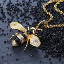 Load image into Gallery viewer, Gold Silver Color Iced Out Cubic Zircon Animal Bee Pendant Necklace Men Women Hip Hop Jewelry Gifts
