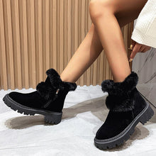 Load image into Gallery viewer, Women Snow Boots Winter Shoes Warm Casual Fur Ankle Female Bowtie Non Slip Plush Suede Flats Slip On Fashion Ladies Footwear New
