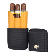 Load image into Gallery viewer, COHIBA Cigar Leather Case Portable Travel Cigar Humidor Puros Outdoor Sigar Case Box For 3 Cigars Holder Tubes W/ Gift Box

