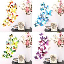 Load image into Gallery viewer, 12pcs PVC 3d Butterfly Wall Decor Cute Butterflies Wall Stickers Art Decals Home Decoration Room Wall Art
