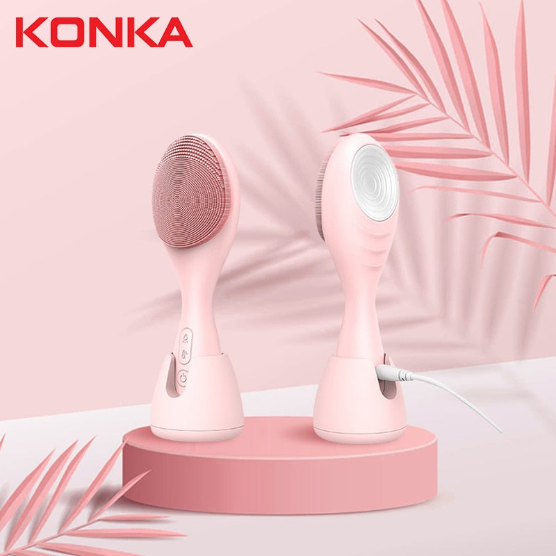KONKA Electric face cleansing brush Silicone USB facial cleansing brush Skin care cleanine machine IPX6 waterproof