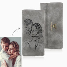 Load image into Gallery viewer, Women&#39;s Retro Long PU Leather Picture Wallet Large Capacity Wallet Custom Picture Engraving Wallet Customized Mother Day Gift
