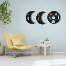 Load image into Gallery viewer, 3/5pcs Moon Phase Wall Shelves Wall Decor Full Moon And Bohemian Simple Style Rustic Feel Crescent Shelves Easy to Hang Gift
