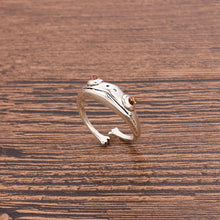Load image into Gallery viewer, Hollow Animal Frog Rings for Adjustable Ring With Red Crystal Eye Over Retro Open Finger Jewelrys
