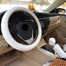 Load image into Gallery viewer, Car Steering Wheel Cover Plush Winter Universal Hand Brake Gear Position Gear Three-piece Fur Cover Car Interior Accessories
