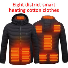 Load image into Gallery viewer, 1PC Smart Heating Clothing Winter Light Thin Heating Protection Jacket Male Electric Heating Vest USB Heating Eight-zone Heating
