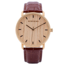 Load image into Gallery viewer, BOBO BIRD Watches Men Wood Stainless Steel Luxury Brand montre homme Quartz Wristwatches Male Clock Simple Watch for Man OEM
