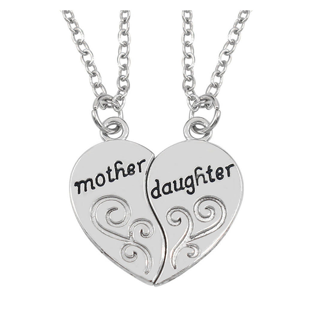 Popular Mother And Daughter Love Heart Letters Necklace Creative Stitching Pendant Necklace Jewelry For Mother's Day Gifts