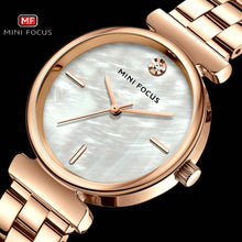 Load image into Gallery viewer, Rose Gold Watch For Women Watches 2020 Top Brand Luxury Pearl Marble Dial Simple Stainless Steel Strap zegarek damski MINI FOCUS
