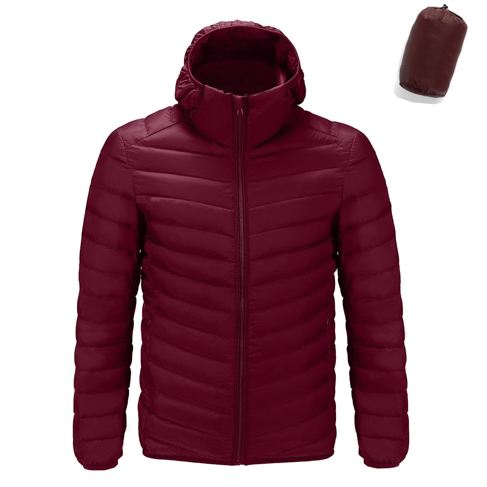 Autumn Winter Men Ultra Lightweight Packable Duck Down Jacket Water Wind-Resistant Breathable Coat Plus Size Men Hoodies Jackets