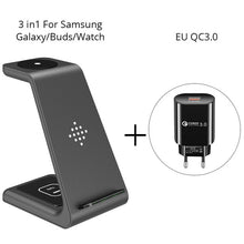 Load image into Gallery viewer, 3 in 1 Wireless Charger Stand For iPhone 11/12 Pro Max Qi 15W Fast Charging Induction Chargers For Apple Watch AirPods Samsung
