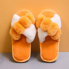 Load image into Gallery viewer, Winter Warm Fluffy Slippers Women Faux Fur Cross Indoor Floor Slides Leopard Print Flat Soft Shoes Ladies Non-Slip House Shoes
