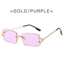 Load image into Gallery viewer, Retro Rimless Sunglasses Women Men Retro Brand Designer Sunglasses Sunglasses Women Men Rectangular Glasses UV400 Oculos De Sol
