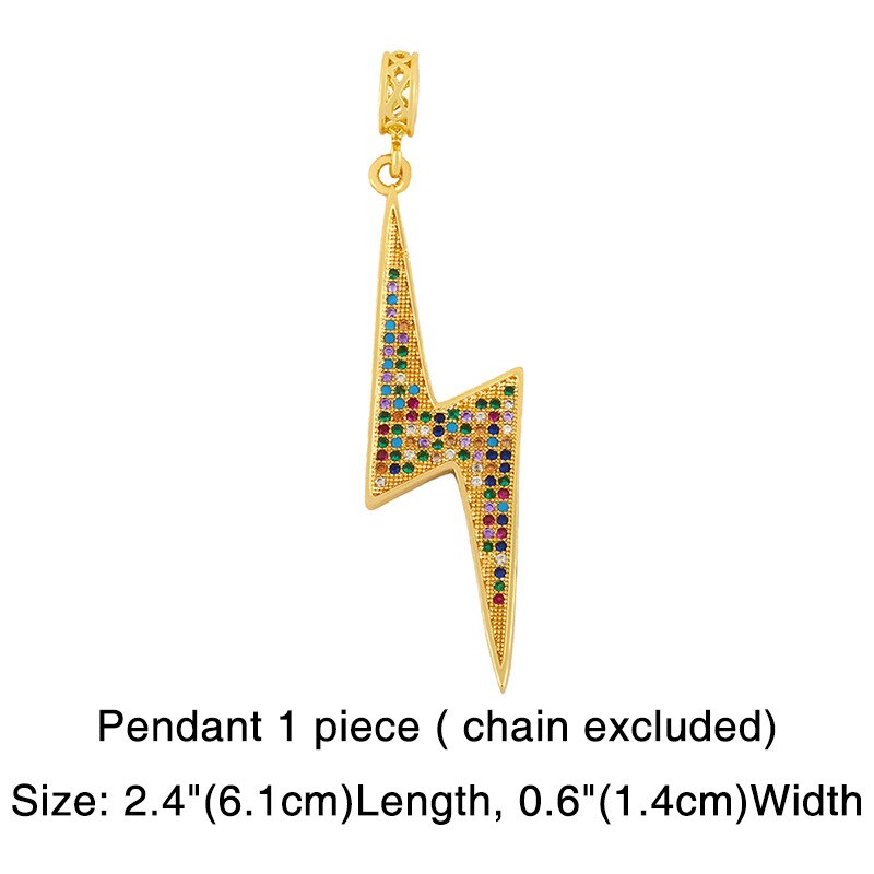 Fashion Portrait Chunk Chain Pendent Necklace for Women Rainbow Eyes Pendent Colorful CZ Pendent Punk Jewelry Accessories