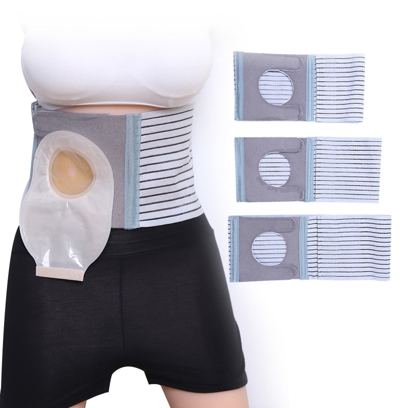 Ostomy Abdominal Belt Size S-XL Elastic Belts Fixed Ostomy Bags Assistance Adjustable Hole Dia 6-8cm Stoma Care Accessories