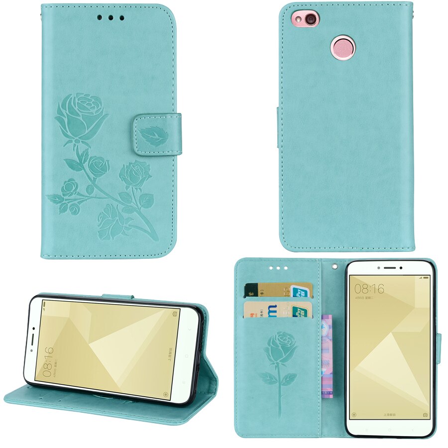 Case Leather Case Back Cover For Xiaomi Redmi 3 S PRO Rose Flower Design Phone Cases Redmi 3 PRO 3S Cover