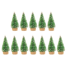 Load image into Gallery viewer, 12pcs Mini Christmas Tree Frost Pine Tree DIY Christmas Decorations Home Table Navidad Xmas Ornaments New Year Decor Kids Gift
